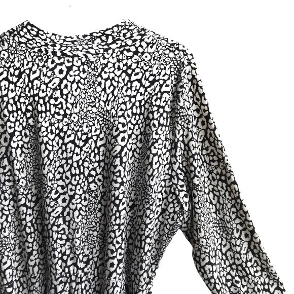 Liz Claiborne Animal Print Wrap Dress Size 1X Jersey 3/4 Sleeves Knee Length - Picture 13 of 16
